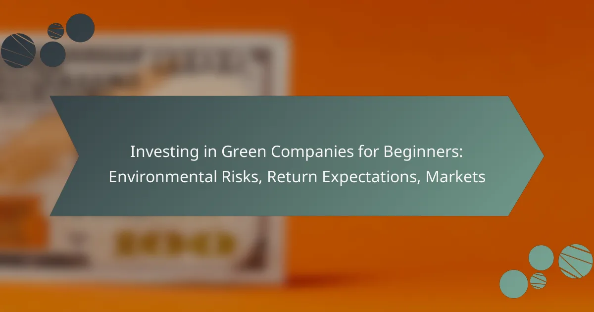 Investing in Green Companies for Beginners: Environmental Risks, Return Expectations, Markets