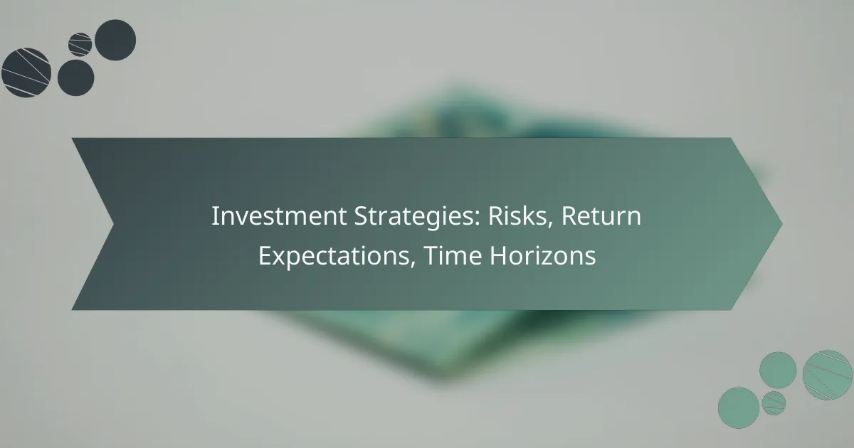 Investment Strategies: Risks, Return Expectations, Time Horizons