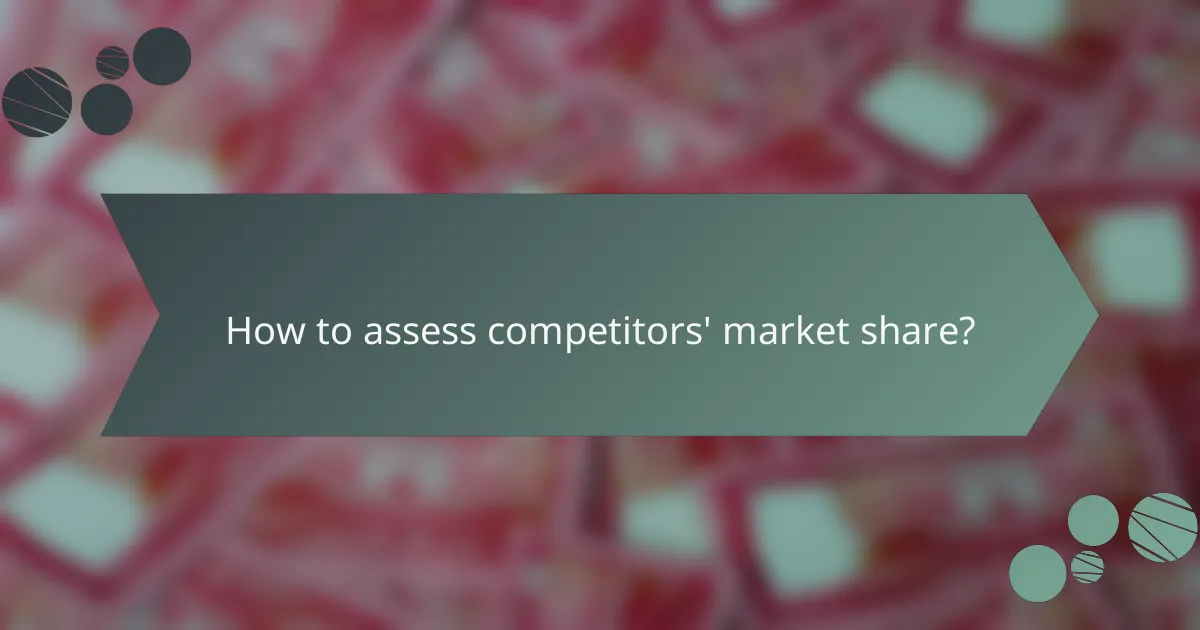 How to assess competitors' market share?