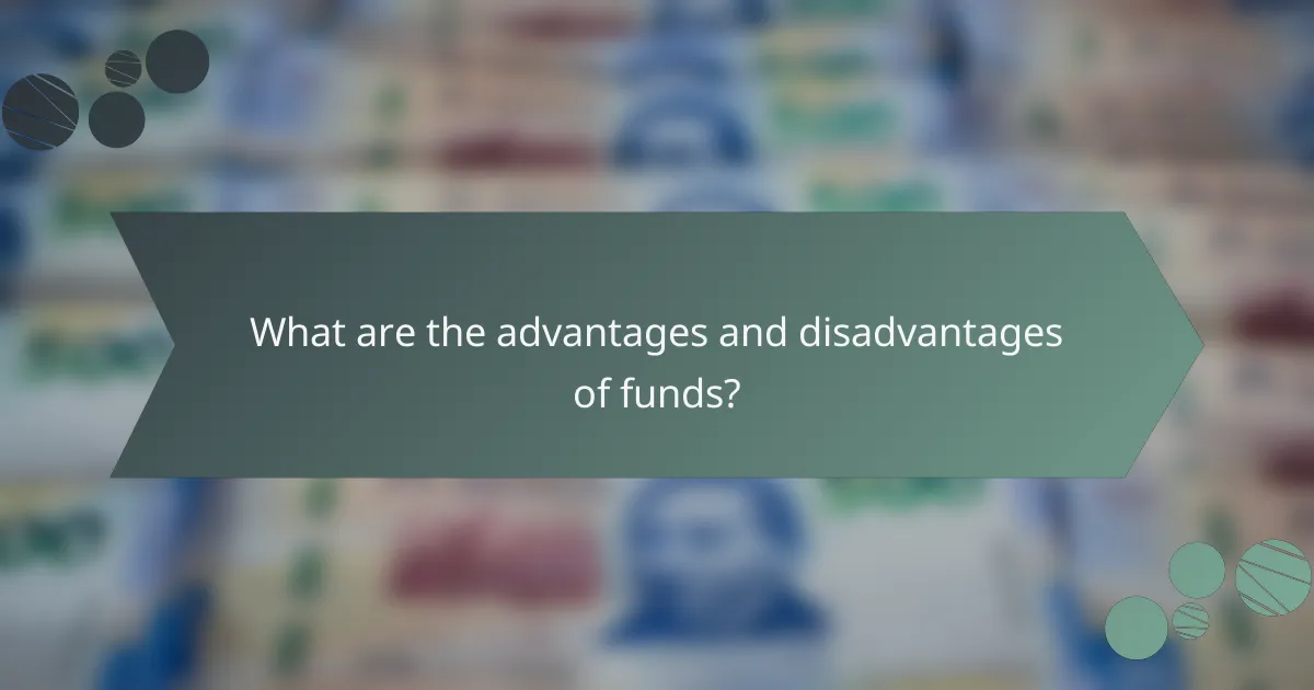 What are the advantages and disadvantages of funds?