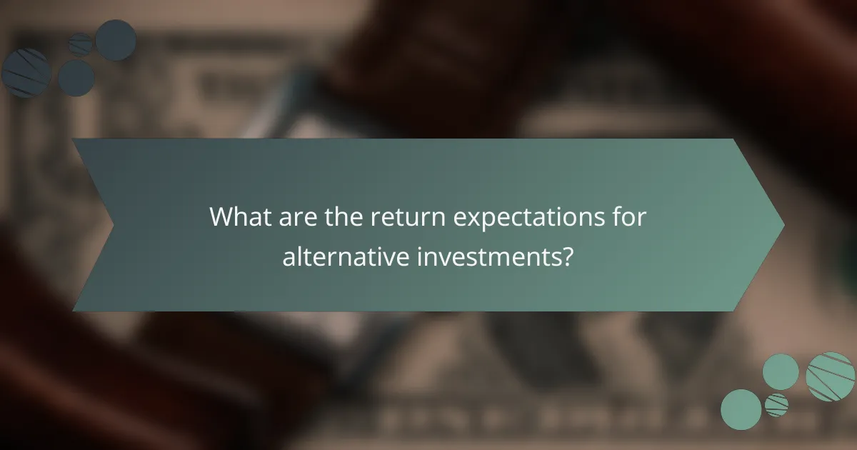 What are the return expectations for alternative investments?