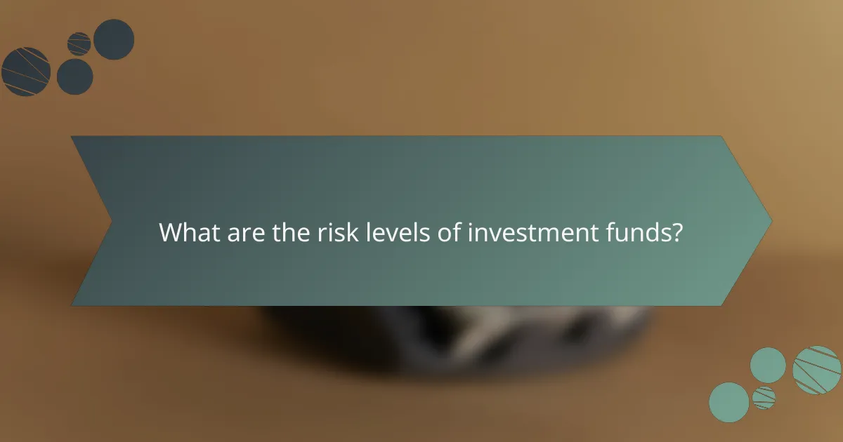 What are the risk levels of investment funds?